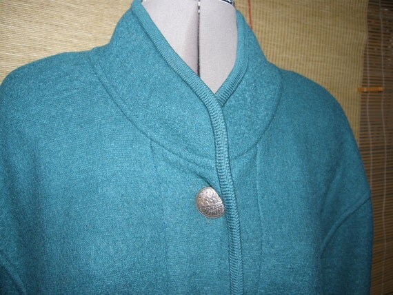 GEIGER Austria Dress COAT Boiled Wool Teal Long Maxi