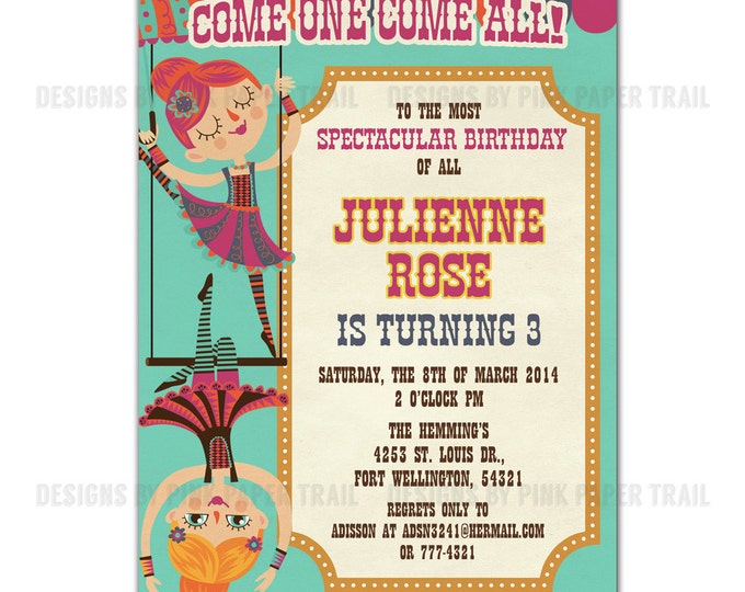 Circus Carnival Invitation - v.2 - Customizable - Print your own