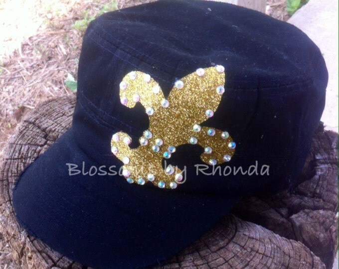 Fleur de lis, Saints Football, Womens Baseball Cap, Custom Cadet Hat, Gift for Her, Womens Personalized Hat, New Orleans Cap, Trucker
