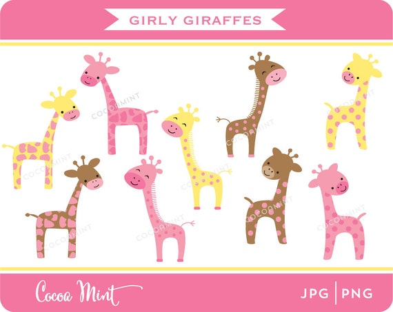 Girly Giraffes Clip Art Il_570xn