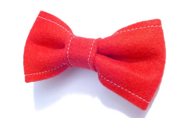 Felt Bow Hair Clip, Red Bow, Bow Hair Clip, Bow Clip, Felt Clip