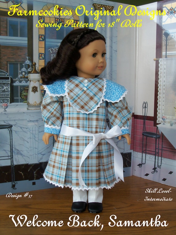 PRINTED Sewing Pattern / Welcome Back, Samantha! / Patterns for American Girl Samantha, Nellie or other 18" Dolls