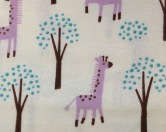 Purple Giraffes - FLANNEL - 1 yard