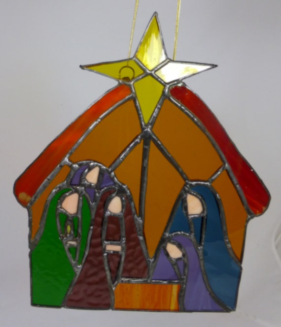 Christmas Stained Glass Nativity Scene Heirloom by SugarLipsGlass