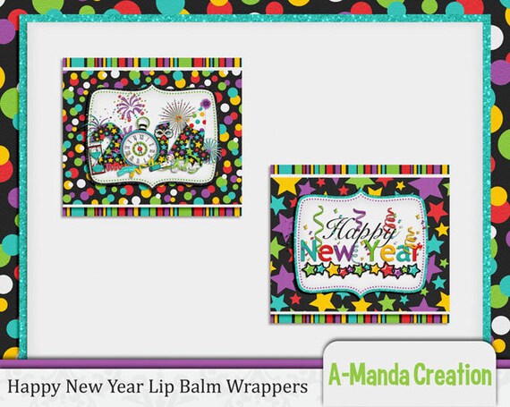 Happy New Year Lip Balm Wrappers Il_570xn