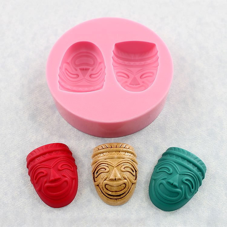 Tiki Mask Mold Mould Silicone Resin Mold Polymer Clay Fondant