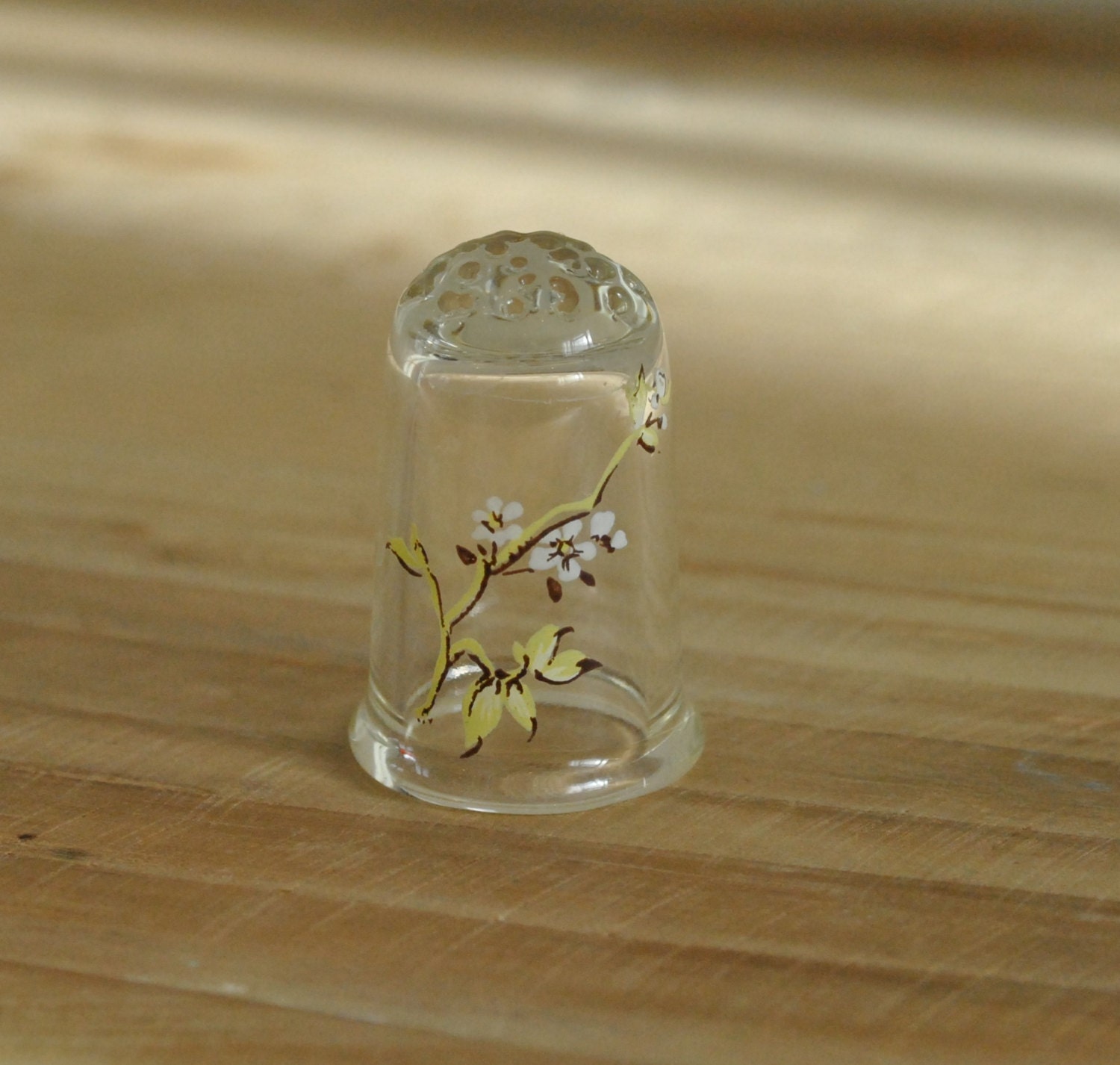 Vintage clear glass thimble decorated with by TheVintageCoopUK