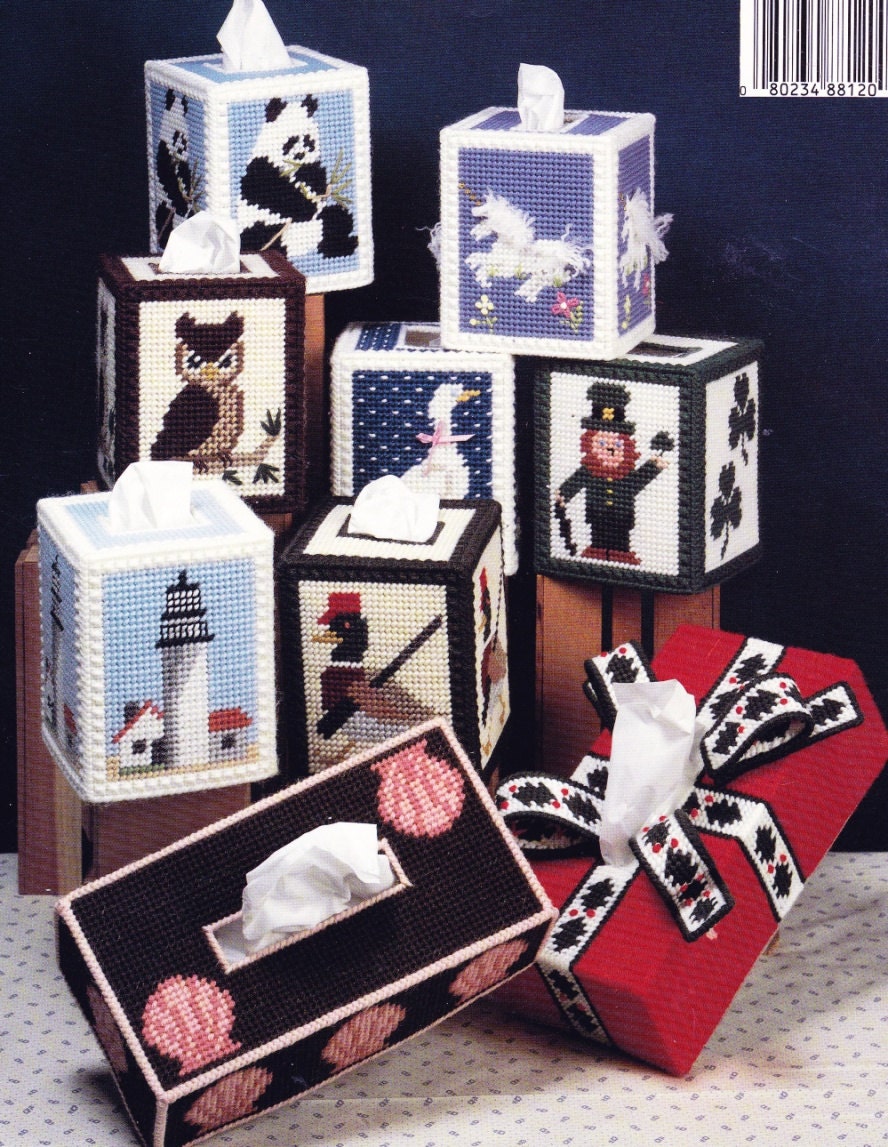 Plastic Canvas Needlepoint Patterns TISSUE BOX COVER Ups