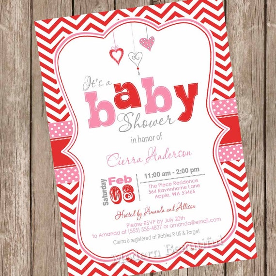 Valentine's Day Baby Shower Invitations 6