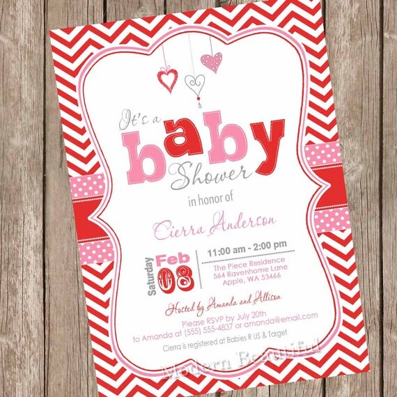 Valentine's Day Themed Baby Shower Invitations 9