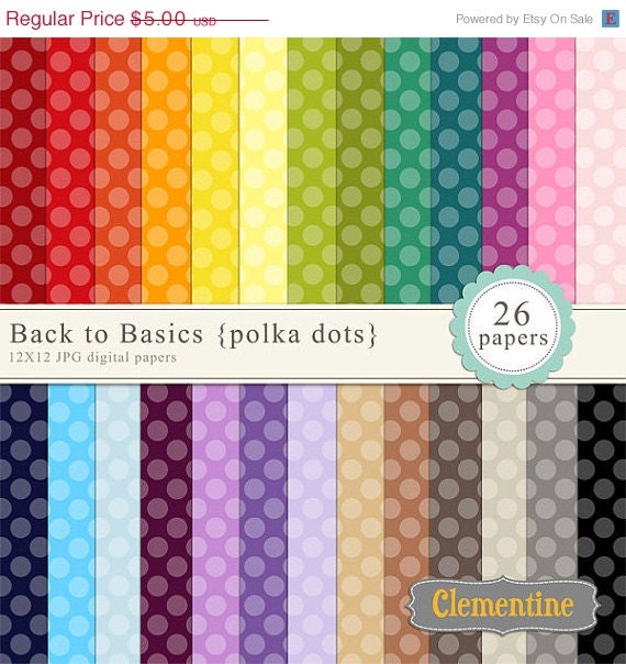 35% OFF SALE Big polka dot digital paper 12x12, digital scrapbooking paper, royalty free commercial use- polka1- Instant Download Il_570xn