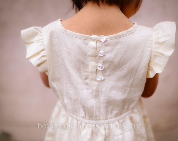Party Dress for little girl, Swarovski Cream Dress for baby girls, Toddler Elegant Party Dress