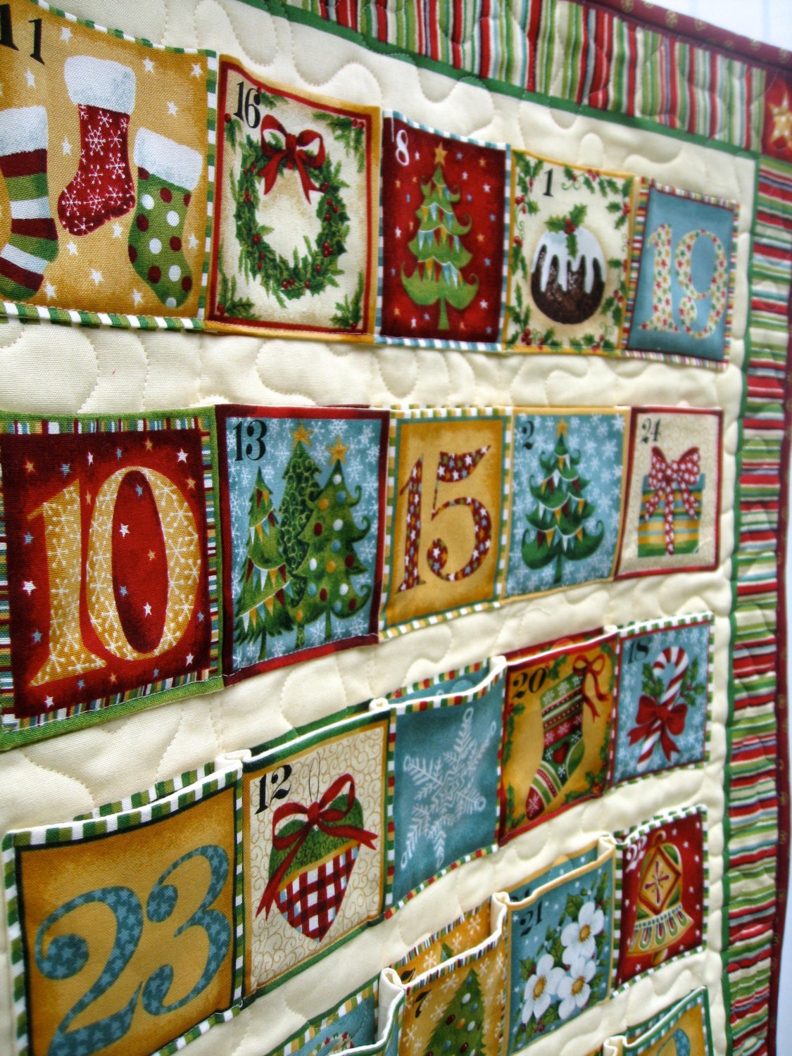 Advent Calendar Quilted Wall Hanging Heirloom Keepsake Advent Calendar Quilted Wall Hanging Heirloom Keepsake