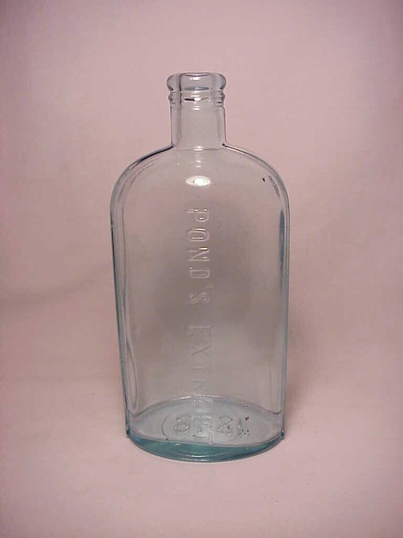 c1920s Pond's Extract 1846 Aqua Glass Cork Top Medicine