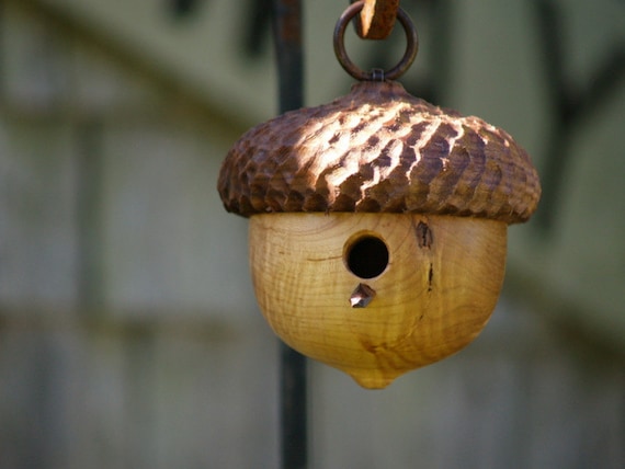 Woodland Acorn Birdhouse - cabane d'oiseaux décorative - décor rustique - naturaliste