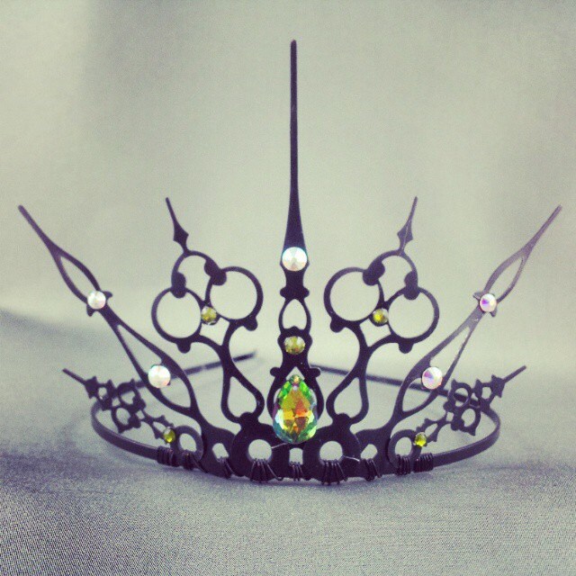 Green Gothique Black Filigree Gothic Tiara Evil Queen