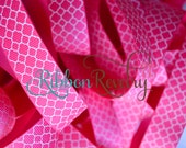 Easter hot pink glitter quatrefoil 7/8" grosgrain ribbon- wedding Il_170x135