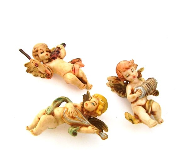 vintage fontanini christmas angel ornament set 3 spider mark vintage fontanini christmas angel ornament set 3 spider mark