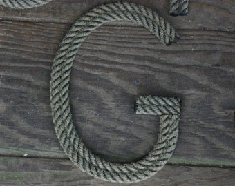 8 INCH Rope Letters Custom Upcycled Rope Nautical Decor Great For Nursery or Weddings