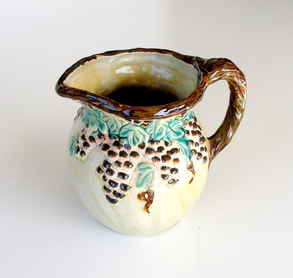 Rustic Art Pottery Pitcher. Handcrafted Pitcher. by retrogroovie