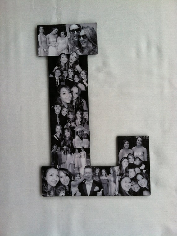 Custom Photo Collage letter Girlfriend by picketfencecrafts