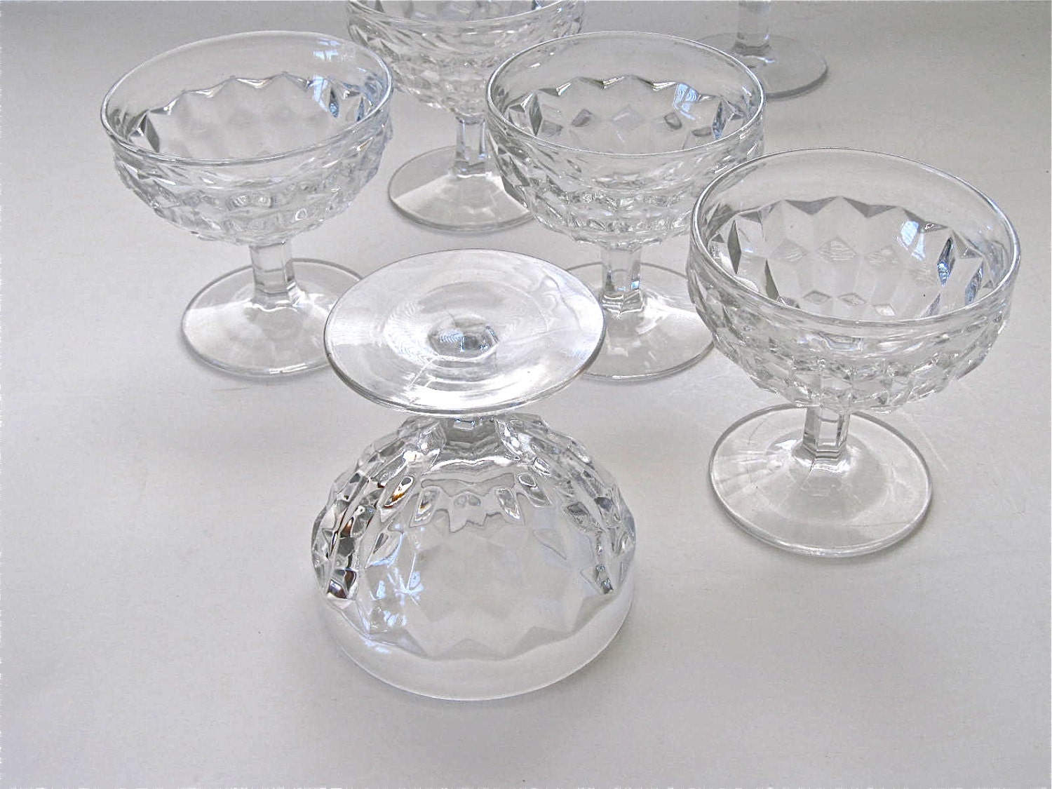 Fostoria American Pattern Short Sherbet Colorless Glass Set of