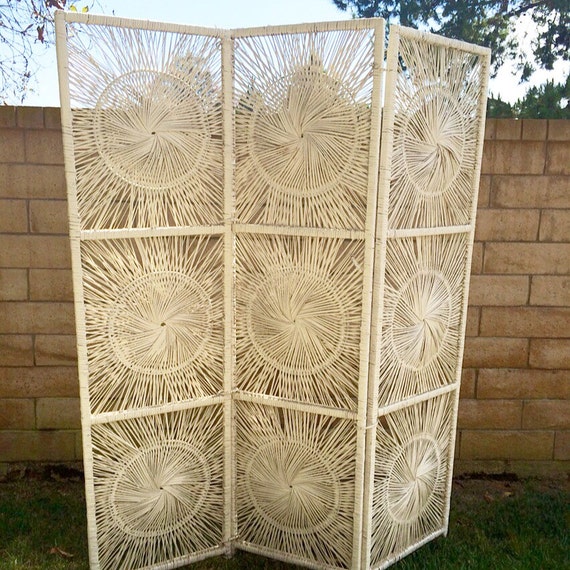 Price Cut Vintage Wicker Screen or Room Divider