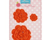 STORE CLOSING Sale Riley Blake Sew Together Orange Crochet Flowers 1 Pkg.