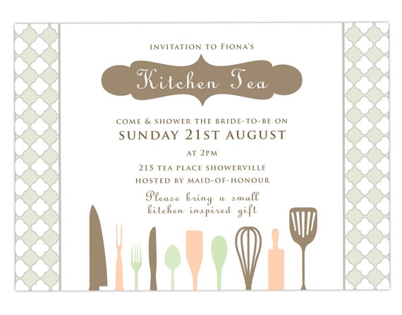 Printable Custom Kitchen Tea/Bridal Shower Invitation-Cutlery Il_570xn