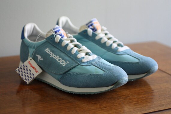 1980s Womens Light Blue Kangaroos Sneakers US Size 8.5 never