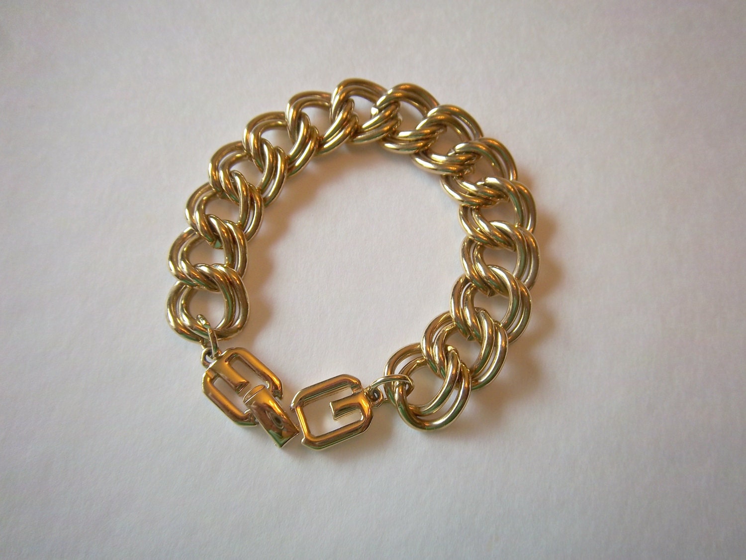 Vintage Givenchy Bracelet Gold Tone Chunky Links by StateofVintage