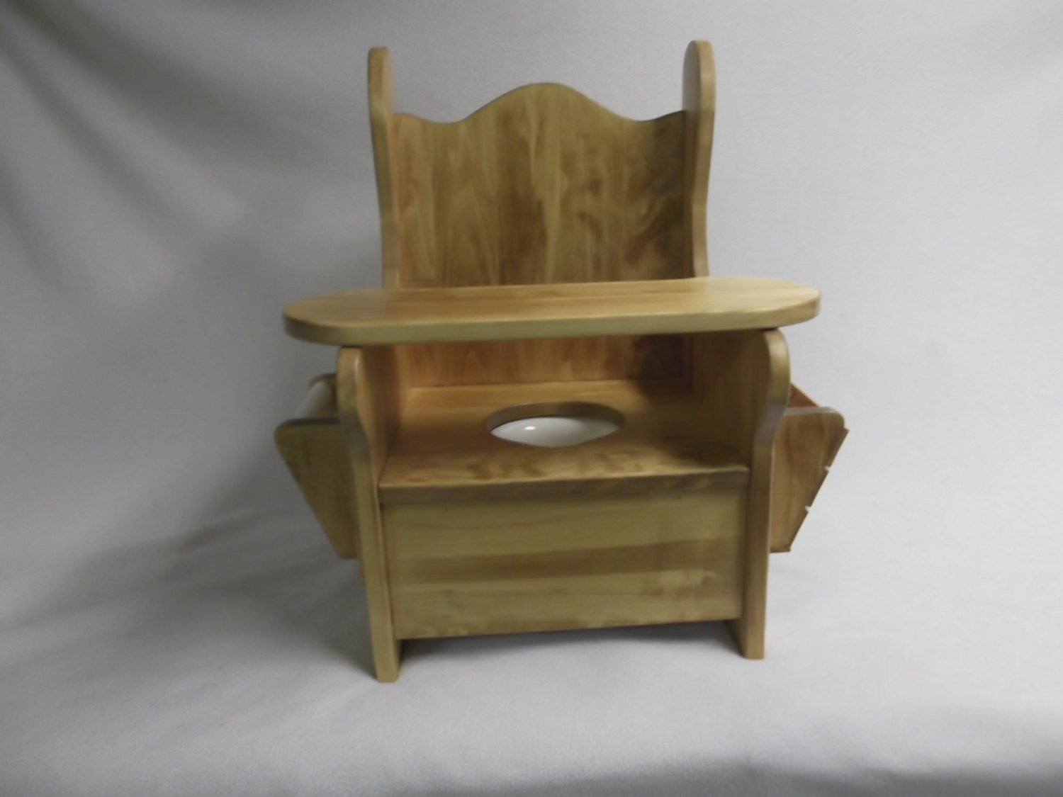 Large Potty Chair w tray TP holder and book by WonderWoodShop