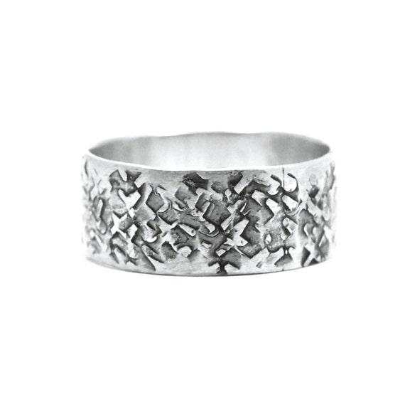 Hammered Sterling Silver Oxidised Ring Personalised Ring Weddings ...