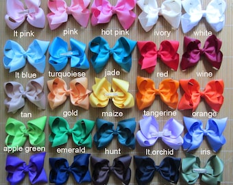 Free Shipping 4 inch infant hair bows girls hair bows infant hairbows pigtail hair bows school hair bows baby headbands 46 colors to choose