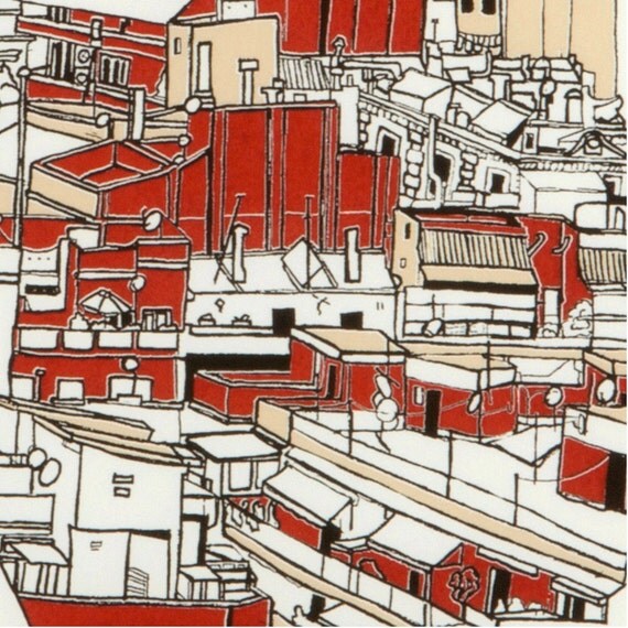 Items similar to Barcelona Screen Print on Etsy