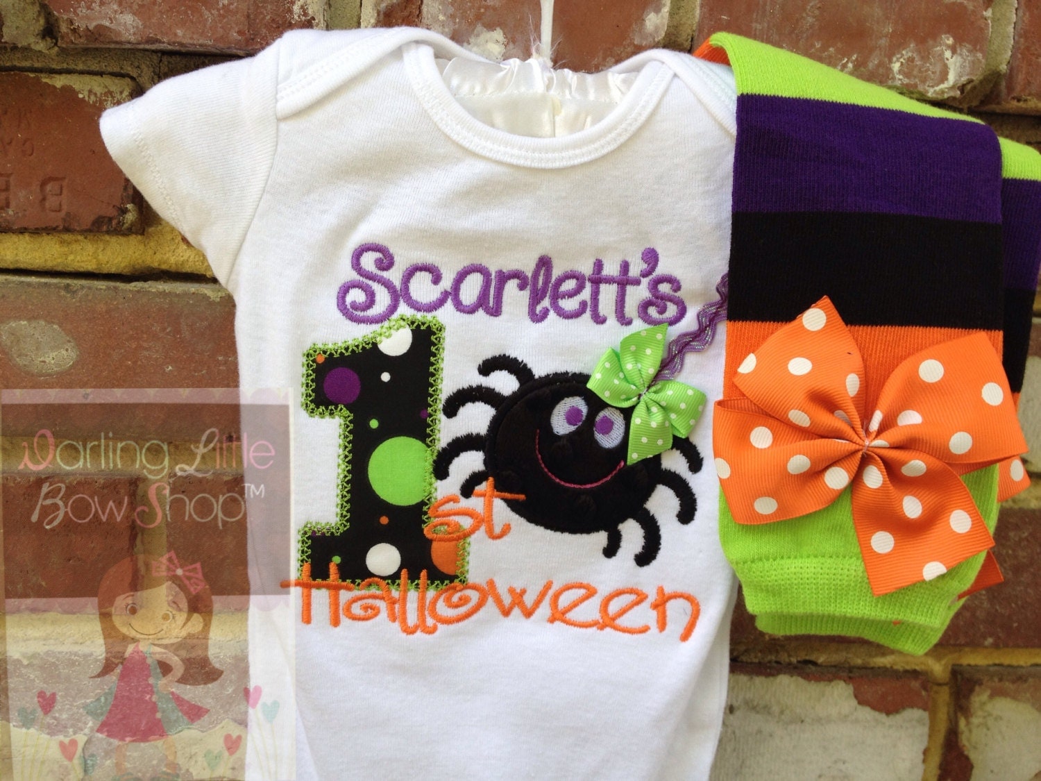My First Halloween outfit for baby girls bodysuit and leg