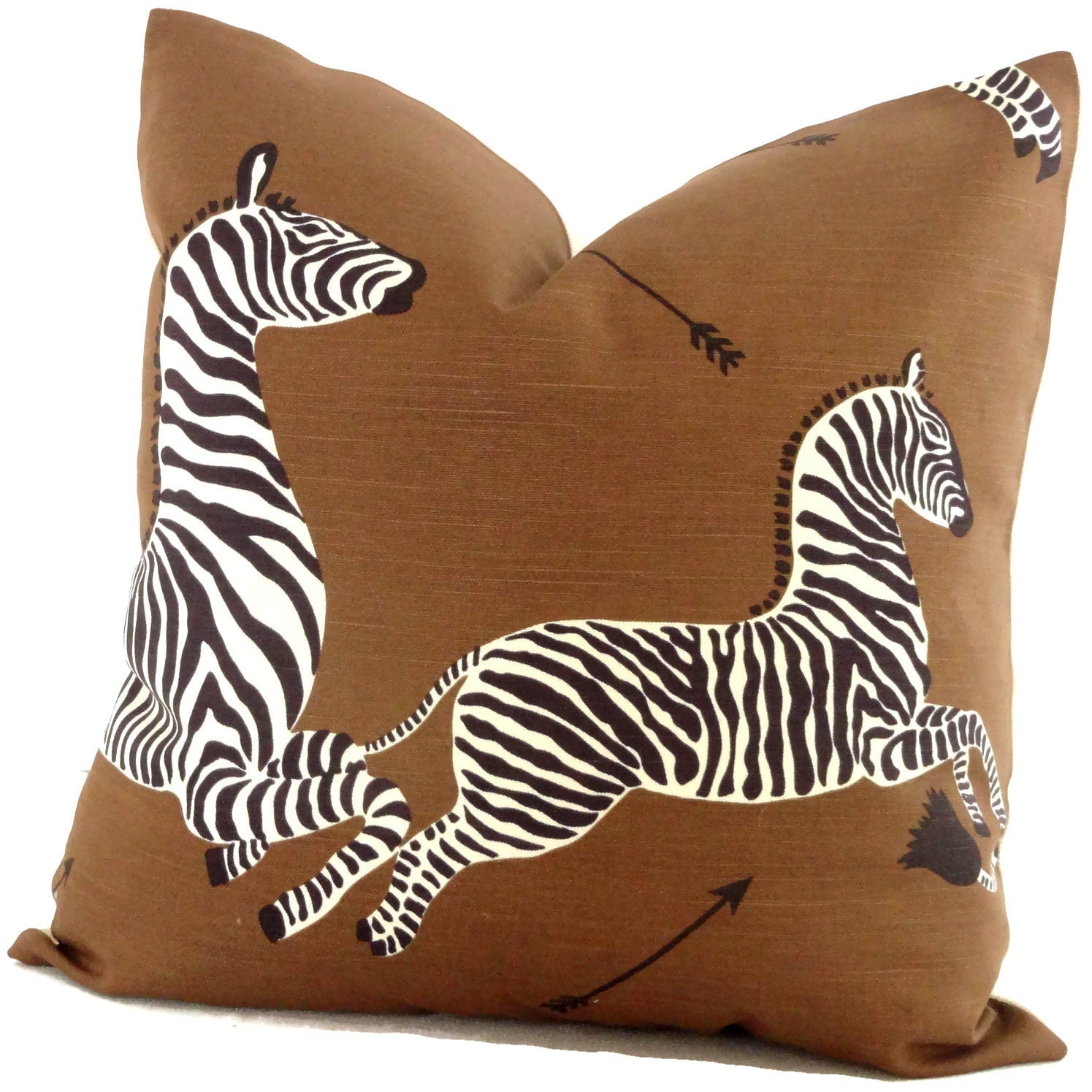 Brown Scalamandre Zebra Decorative Pillow Cover Square