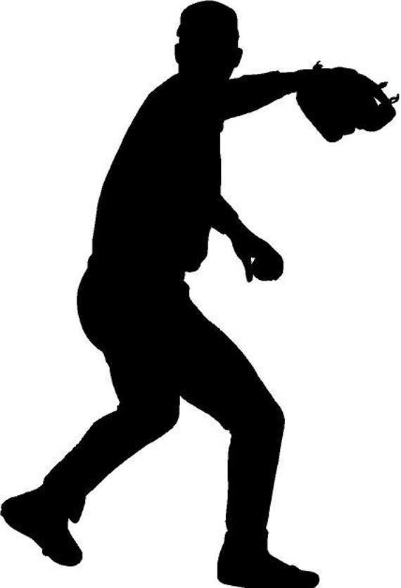 Download Baseball Pitcher Fastball Silhouette die cut Vinyl decal