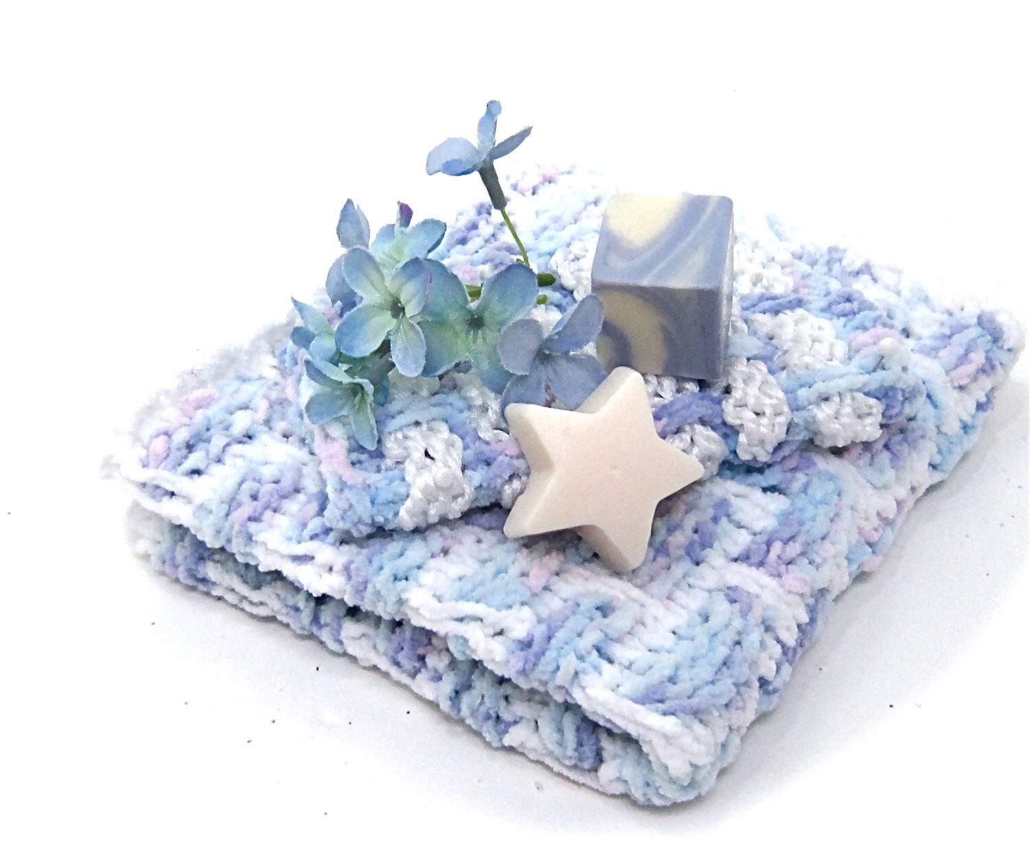 spa cotton chenille 'velvet' washcloth set lavender