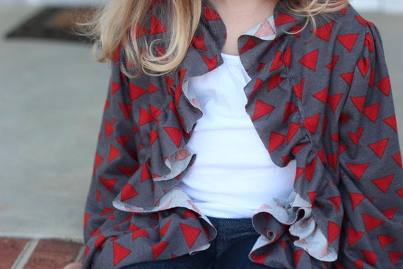 Introductory Sale Price-The Jennifer Sue Ruffled Cardigan-Instant Download