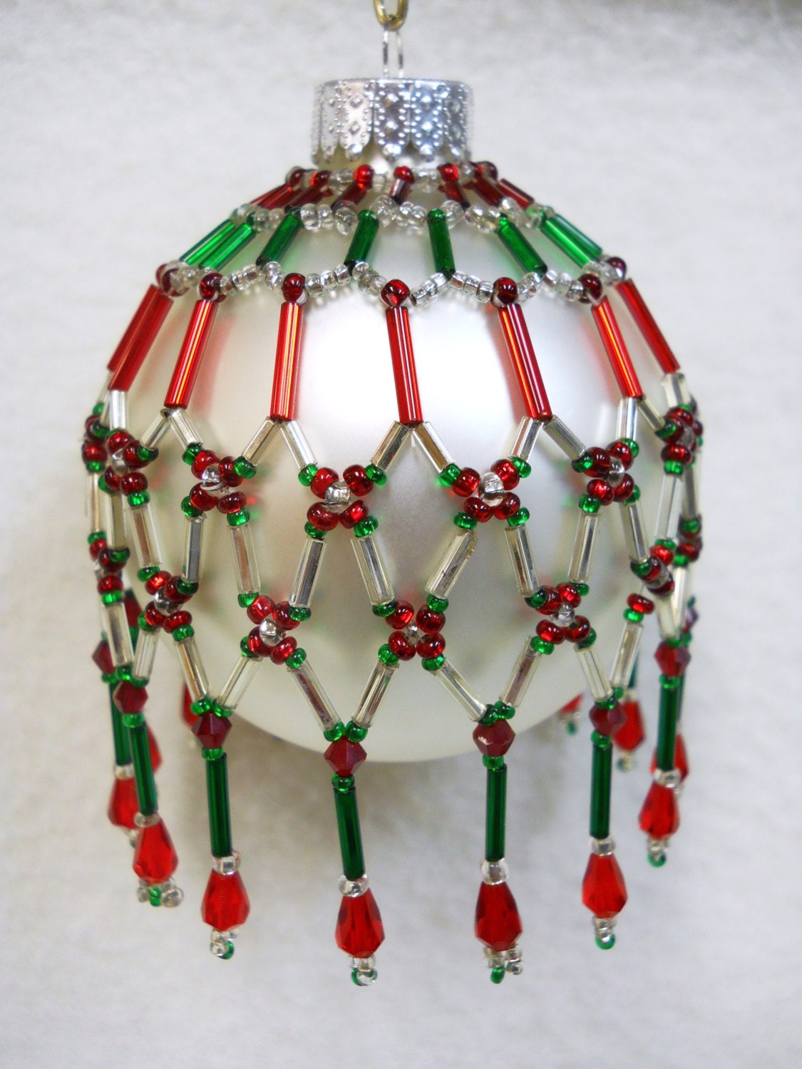 PATTERN ONLY Beaded Christmas Ornament Cover Holiday Original