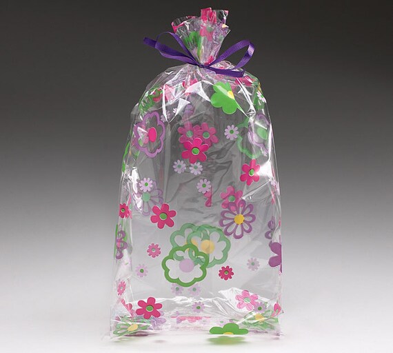 Large FLOWER GROOVE Print Cello Treat Snack Goodie by PABoutique