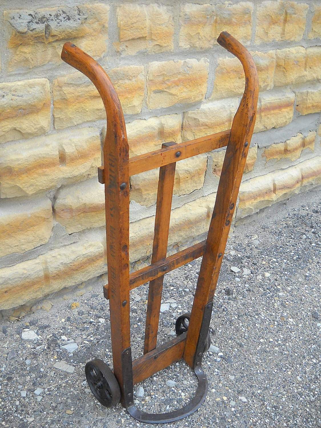 PRICE REDUCED Antique Wooden Hand Truck Two Wheel Dolly