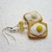 Fried eggs on toast Earrings. Polymer clay.
