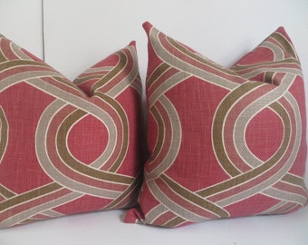 Fushia PillowCovers - Silver Pillow Covers- Cocoa Pillows - Pillow covers - Pillows- Fushia Pillows- Accent Pillows