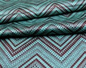 Kimono Silk, Kimono Fabric, Geometric Silk, Japanese Kimono, Green and Brown Silk