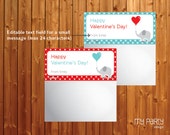 Editable Valentine Labels - PRINTABLE, Elephant Theme, by MyPartyDesign - Instant Download Il_170x135