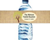 100 Burlap Family Reunion Water Bottle Labels - Waterproof Self Stick Labels Il_170x135