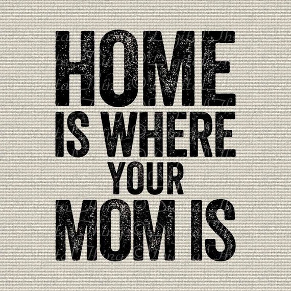 Mothers Day Home Is Where Your Mom Is Typography Wall Decor