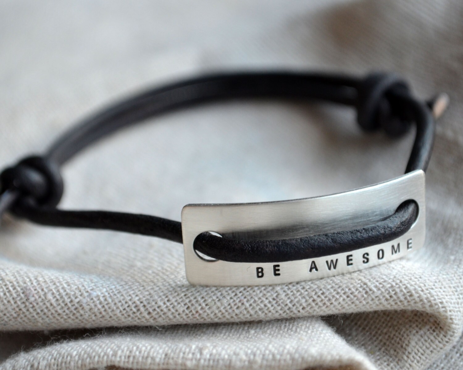 Be Awesome Slipknot Bracelet Leather Personalize